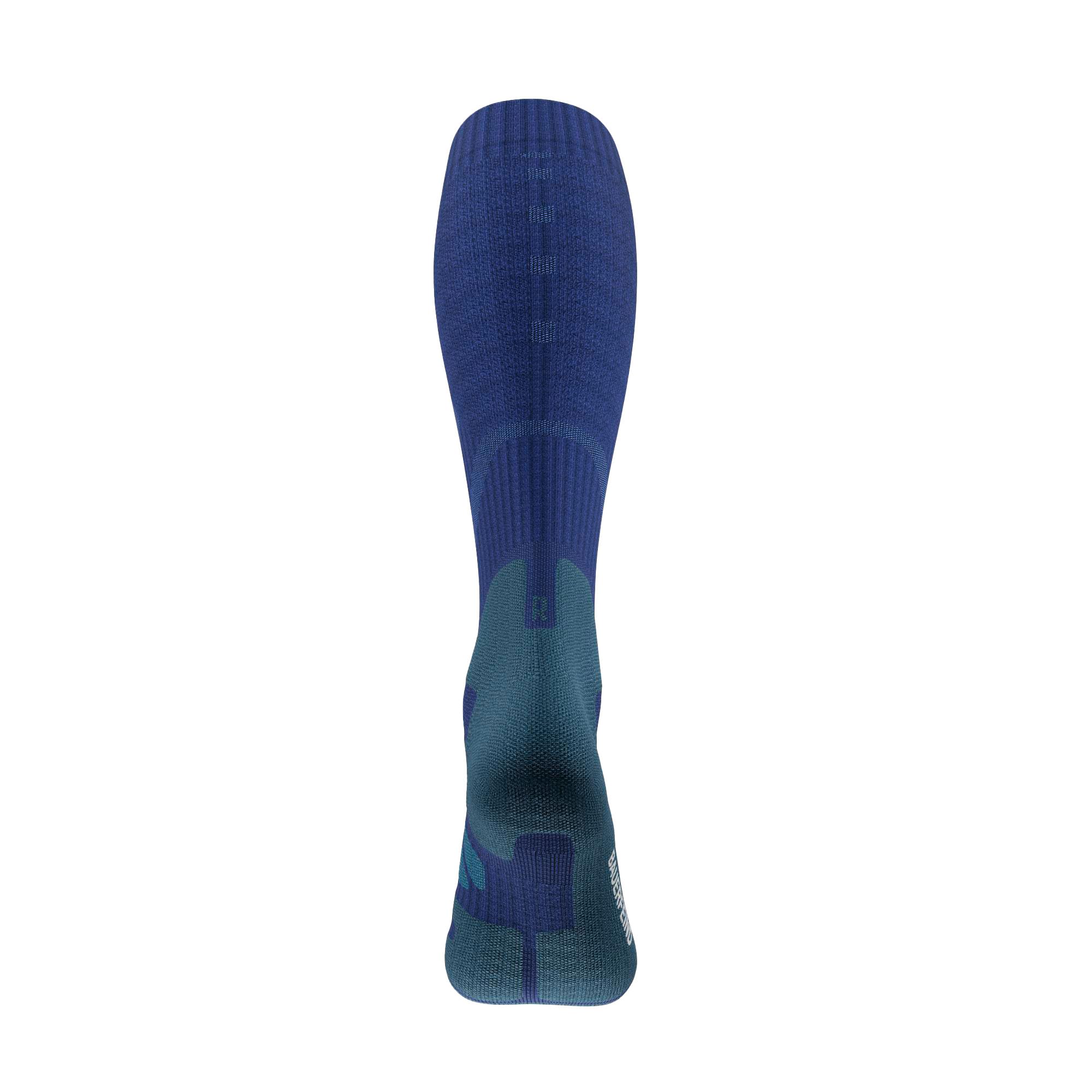 Bauerfeind Skarpety trekkingowe Outdoor Performance Mid Cut Socks" do aktywności na świeżym powietrzu, takich jak wędrówki (trekking, wędrówka), 1 para skarpet sportowych z wełny (Merino), niebieski