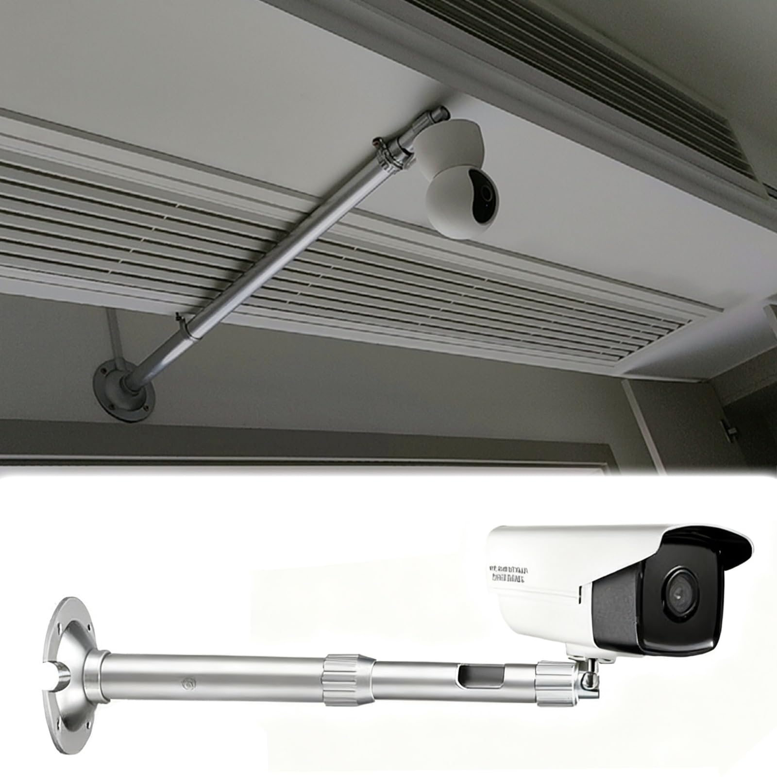 üBerwachungskamera halterung Masthalterung für 360-Grad-Sicherheitskamera im Außenbereich, einziehbare Kameraüberwachungsstange, universelle Masthalterung aus Aluminiumlegierung(30-60cm/11.8-23.6in)