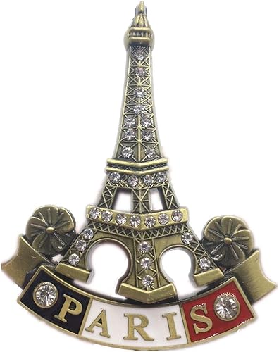Miniatura 1 de Imán de nevera de la Torre Eiffel de París Francia 3D de metal hecho a mano Artesanía Turística Ciudad Recuerdo Colección Letra Adhesivo