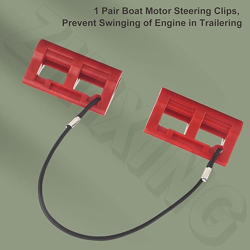 Miniatura 8 de Cerradura de dirección hidráulica fuera de borda de parada de dirección de 4 "para remolque de motor fuera de borda/transporte 1 par rojo