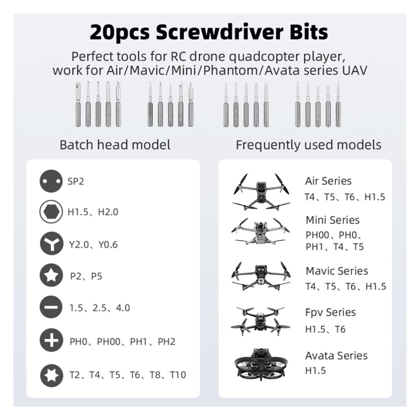Kit di strumenti for parti riparazione Set cacciaviti precisione 36 in 1, compatibile con l'accessorio for riparazioni del telefono Mini Mavic Air Phantom Drone(36-In-1)