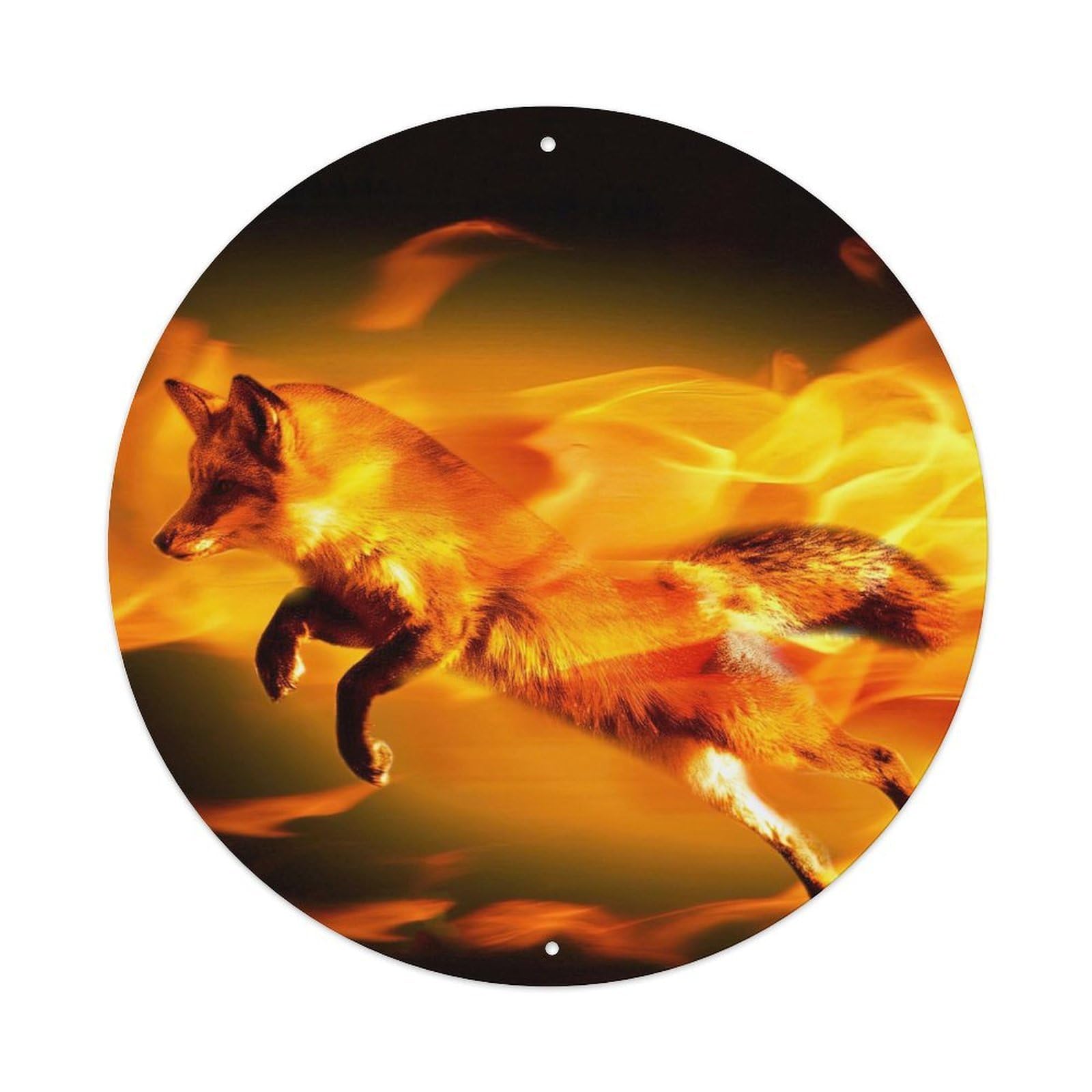 Anime Animal Poster Healing Flame Fox Metal Tin Sign