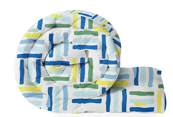 BSB HOME® 2nd Gen 220 GSM Microfiber Reversible AC Comforter/Blanket for Winter/Quilt/Duvets for King Size Double Bed (230X250 cm, Sky Blue &White)