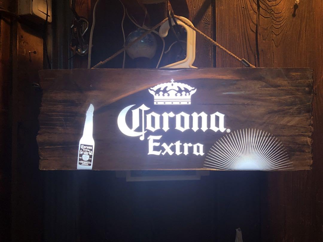 コロナビール 木彫りネオン看板 コロナビール 木彫りネオン看板