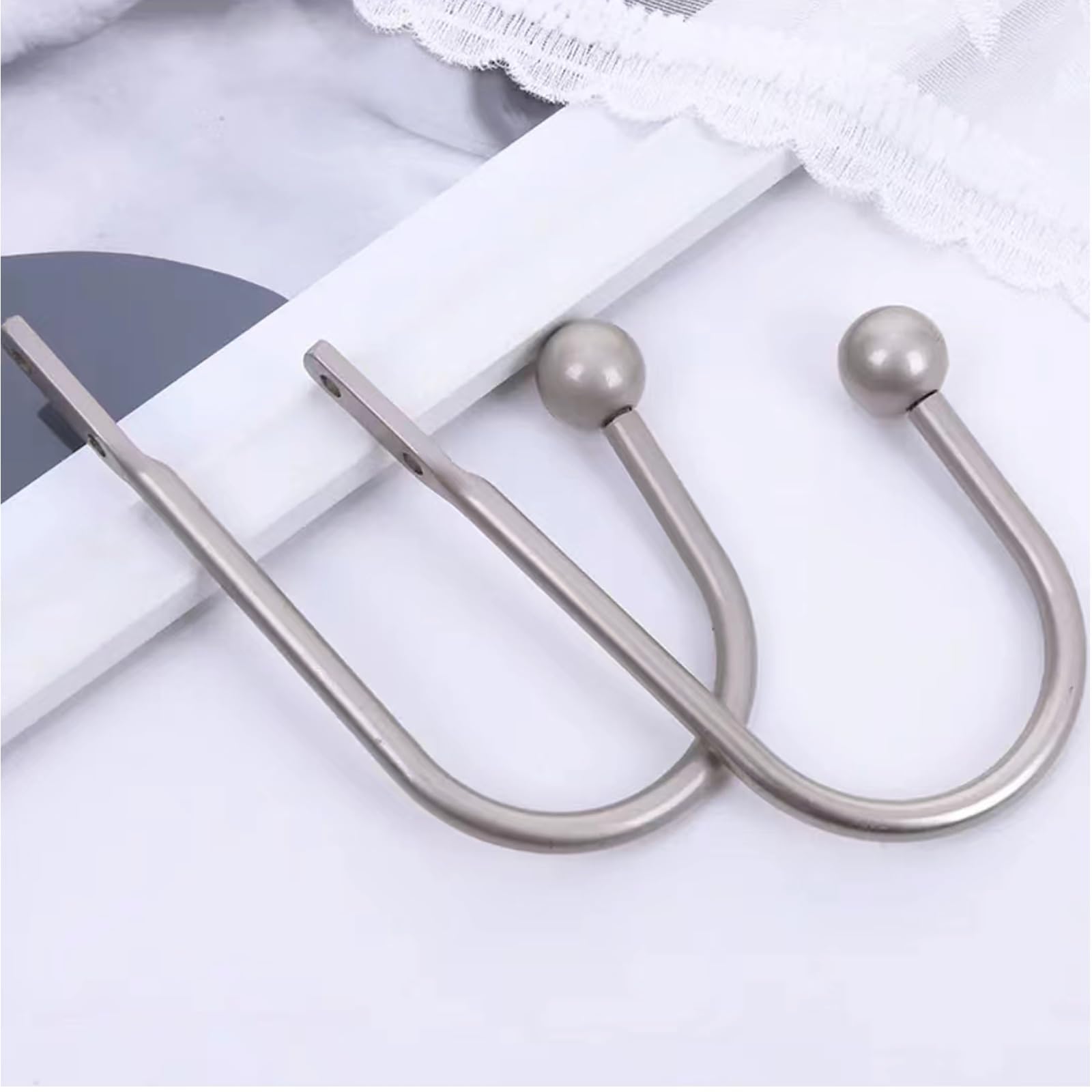 4 Ferma Tende Metallici A U - Argento, Per Decorare E Organizzare La Casa - Foto 3