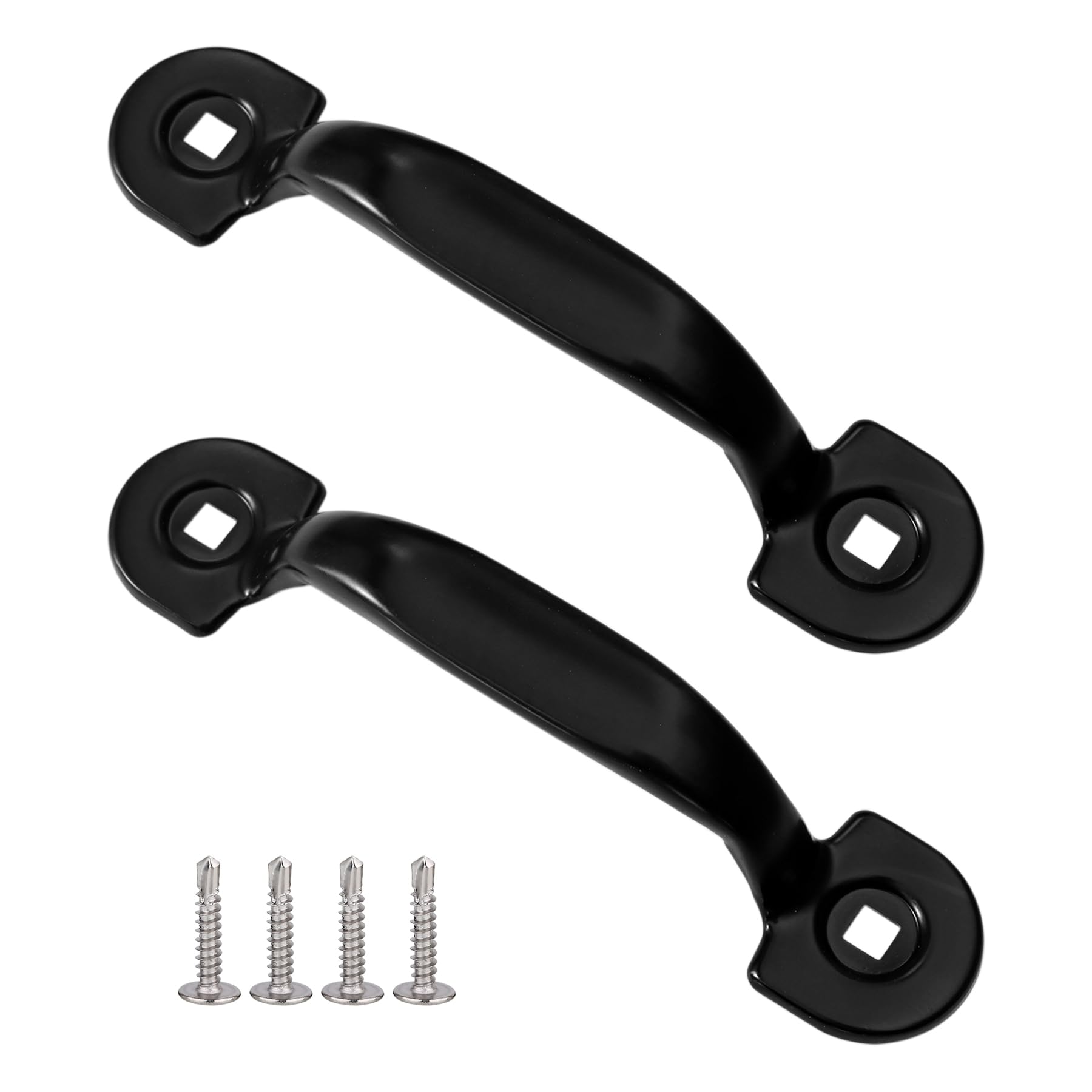 Xadnitu Garage Door Black Gate Handle for Most Bottom Lift Handles Replacement, Heavy Duty Door Pull Handle for Garage Outdoor Closet, 2 Packs
