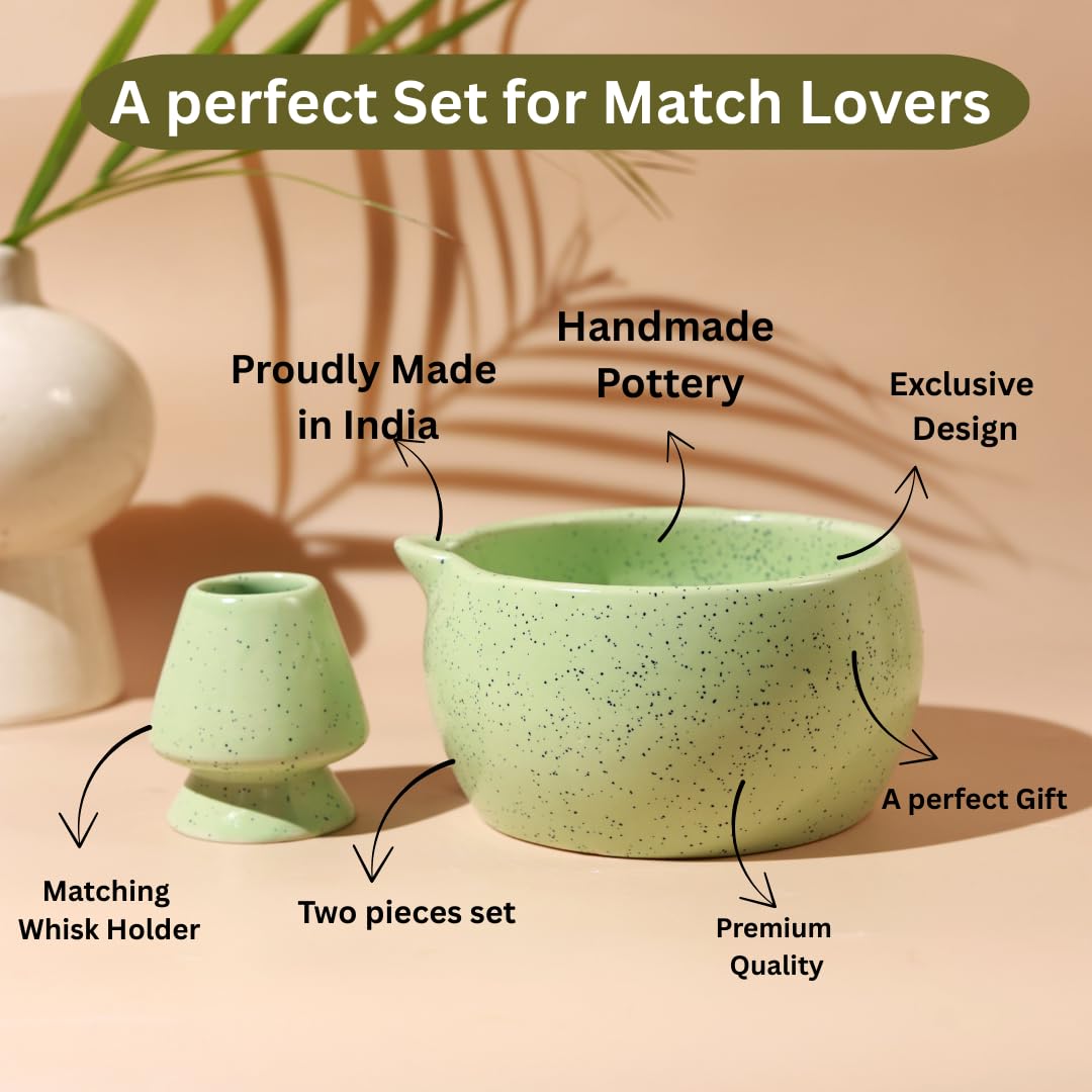 Handmade Matcha Bowl & Whisk Set - Japanese Tea Ritual -8