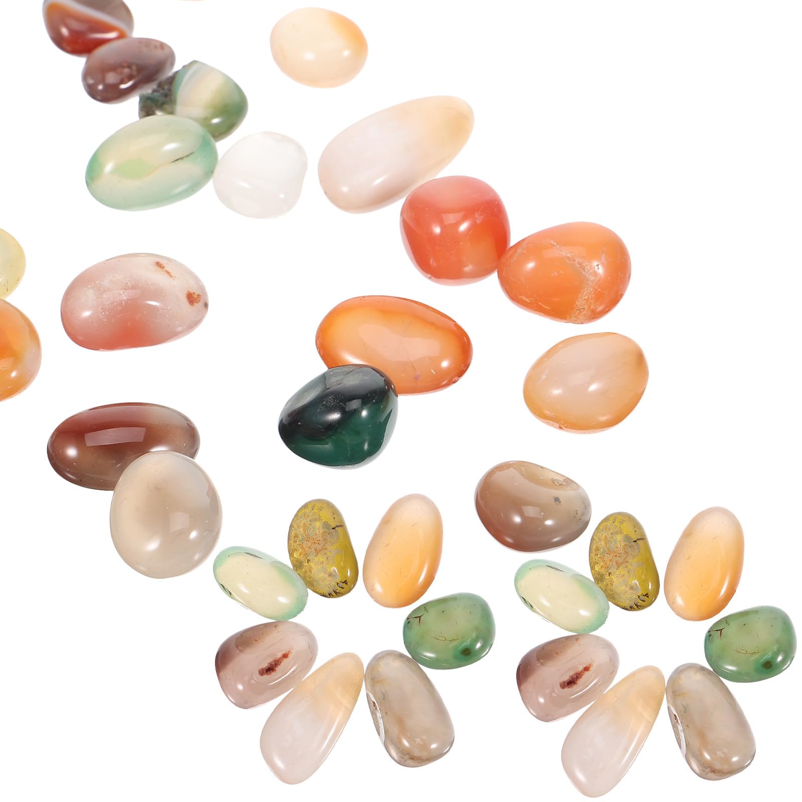 HOMSFOU Guijarros Decorativos de Ágata Lluvia de Flores Multicolor 0,8-1 Cm para Suculentas y Acuarios, Grava Natural para Macetas y Jardineras, 500 G de Piedras Pulidas Resistentes