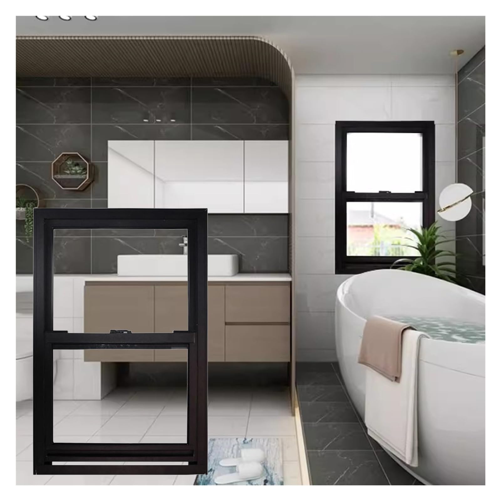 Ventana Corrediza Vertical, Montaje Empotrado Aleación De Aluminio Arriba Y Abajo Ventana Corrediza Con Mosquitera Y Vidrio Para Graneros/casas De Juegos/gallineros