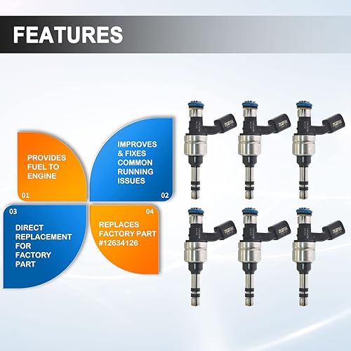 Miniatura 2 de Inyector de combustible 12634126 FJ1157 JSD9-B1 compatible con Buick Allure Enclave LaCrosse Cadillac ATS CTS SRX XTS Chevy Impala GMC Canyon