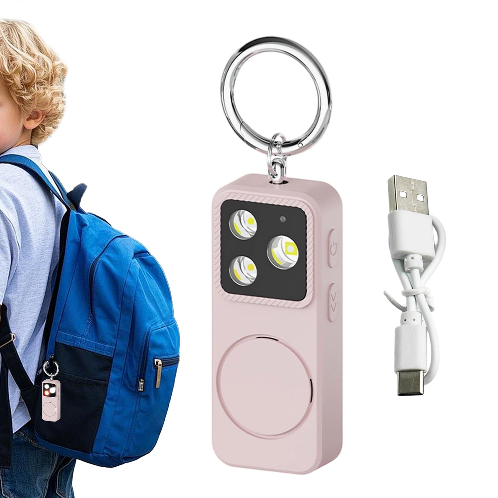 Personal Alarm - 150dB Rechargeable Security - Intelligent Personal Protection Devices - for Elderly, Students, Women, Girls, Children and for Daily Safety in the Home