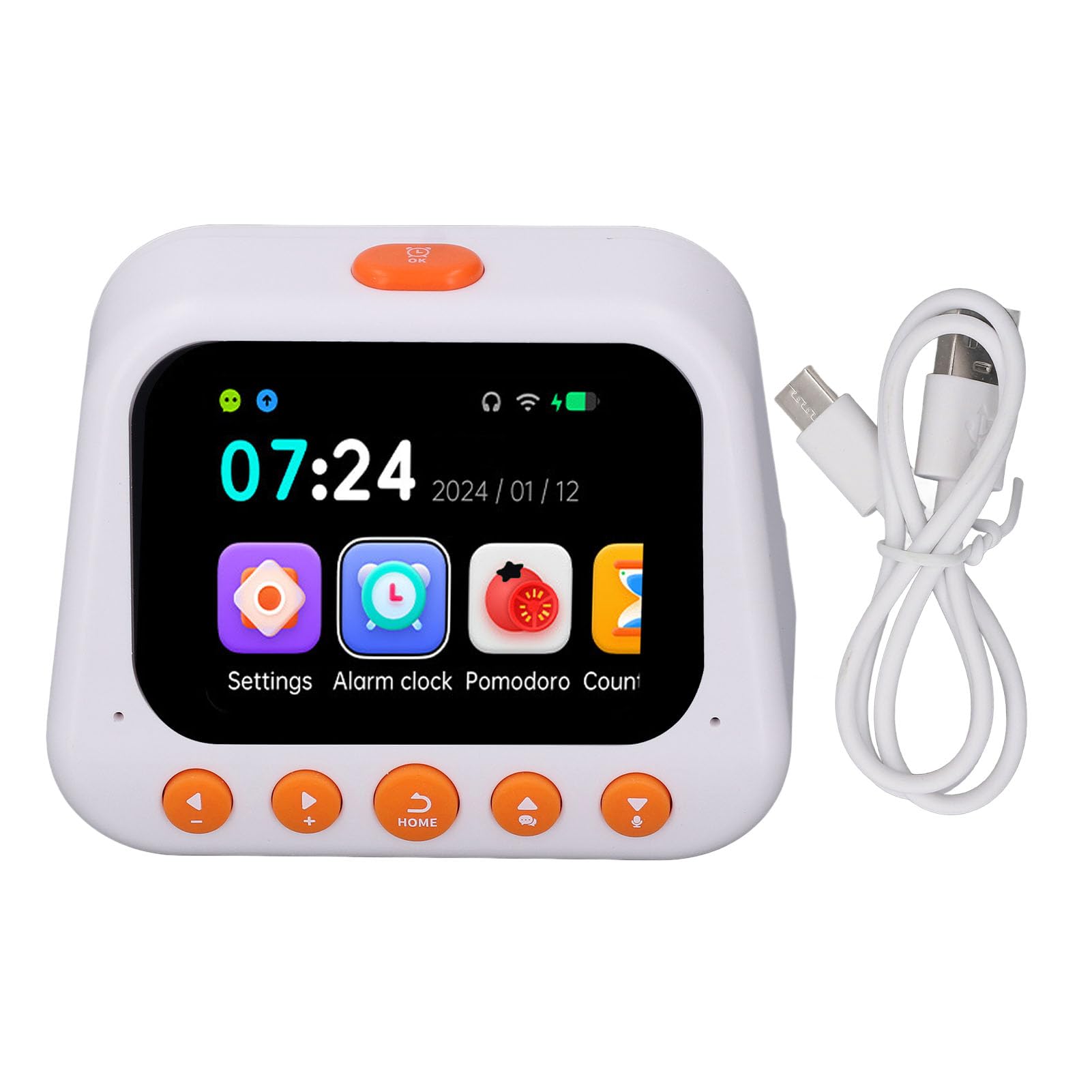 TOPINCN Máquina de Aprendizaje de Inteligencia Artificial, Reloj Despertador Inteligente, Máquina de Sonido para Despertar para Niños Pequeños, Socio Digital para Niñas y Niños