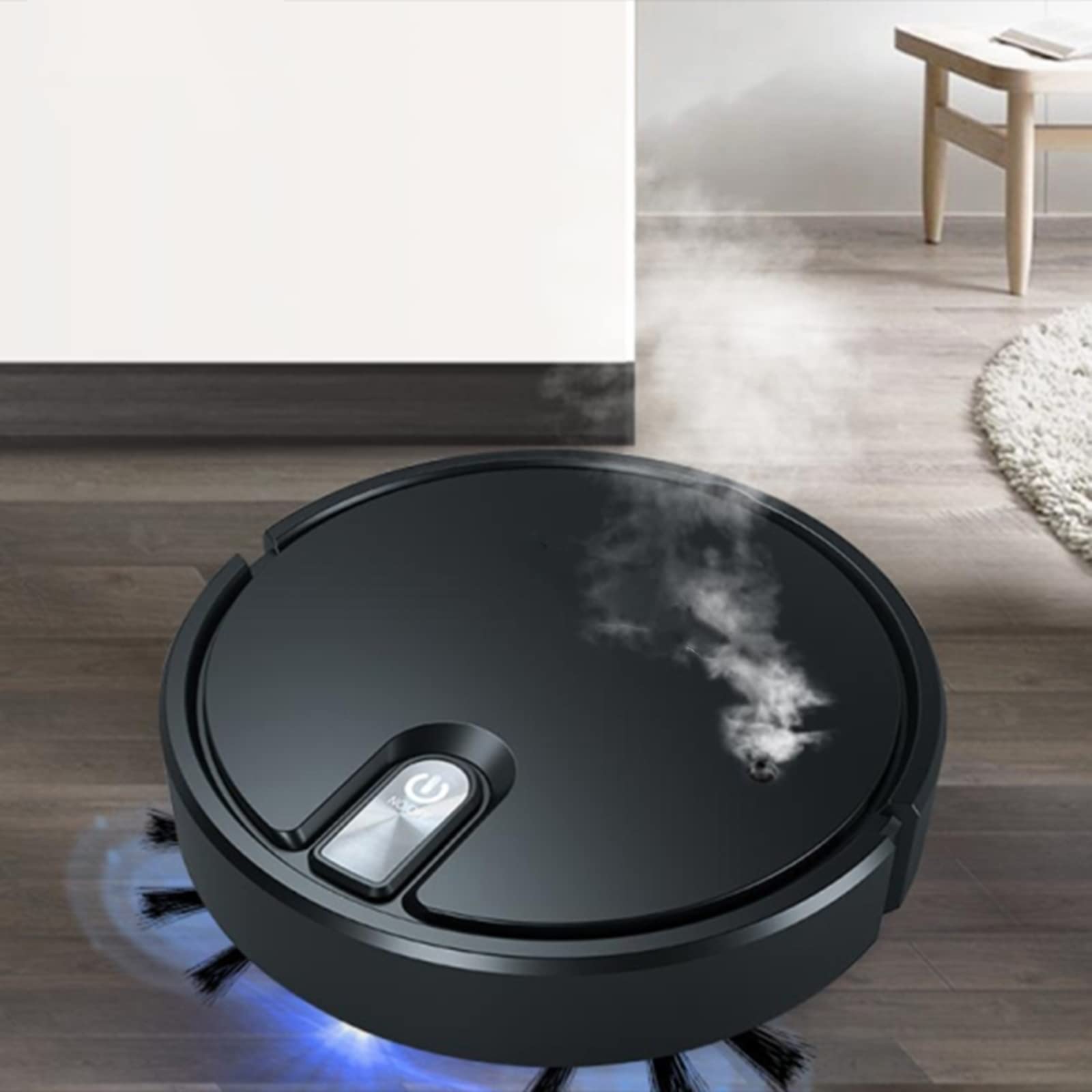 SYOSI Robot Vacuum Cleaner, SYOSI, Multifunction Vacuum Robot 5 in 1 2000Pa Strong Vacuum Cleaner, USB Charging Robotic Vacuum Cleaner for Pet Hair, Hard Floors (Black)