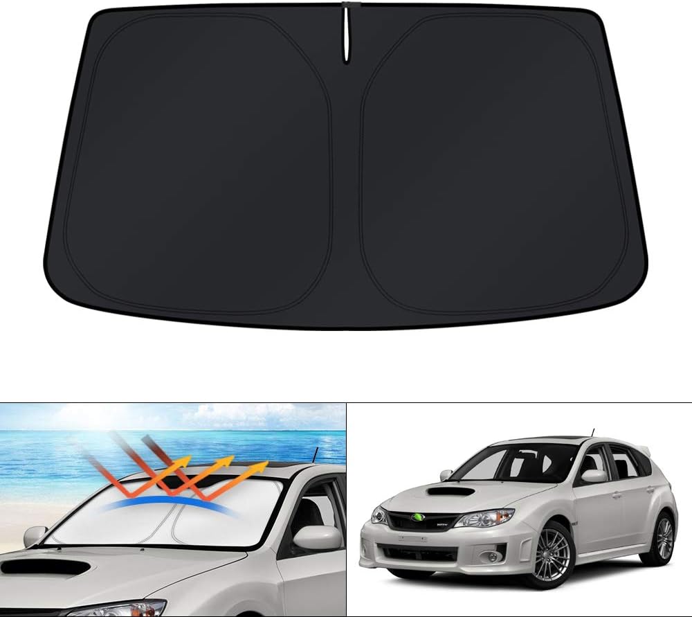 KUST Windshield Sun Shade for 2008-2013 2014 2015 Subaru Impreza WRX/WRX STI Custom Fit Sunshade Accessories Foldable Sun Visor Protector Block UV Rays