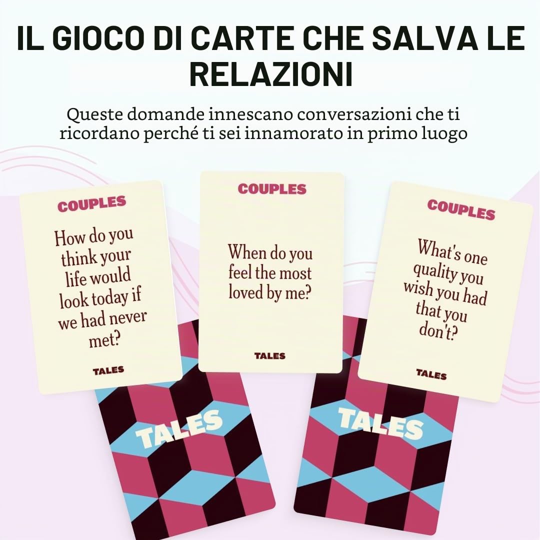 Tales Biglietti di conversazione, edizione per coppie, perfetti per giochi di coppia per adulti, idee per appuntamenti notturni, regali, anniversari e tempo di qualità insieme, richieste per una