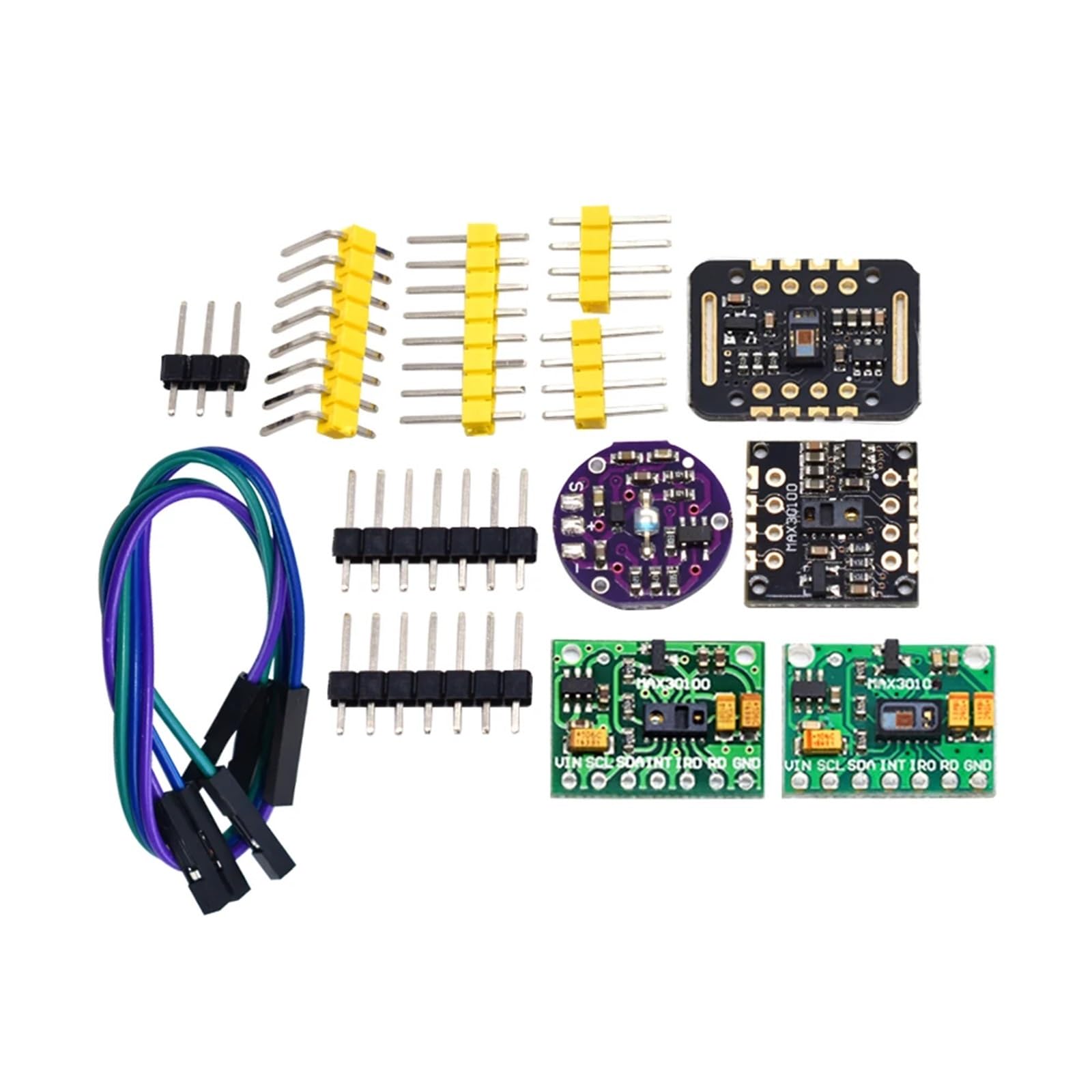 Módulo de sensor de frecuencia cardíaca MAX30100 MAX30102 Detección de pulsos Prueba de concentración de oxígeno en sangre para una potencia ultracable(MAX30102-B)