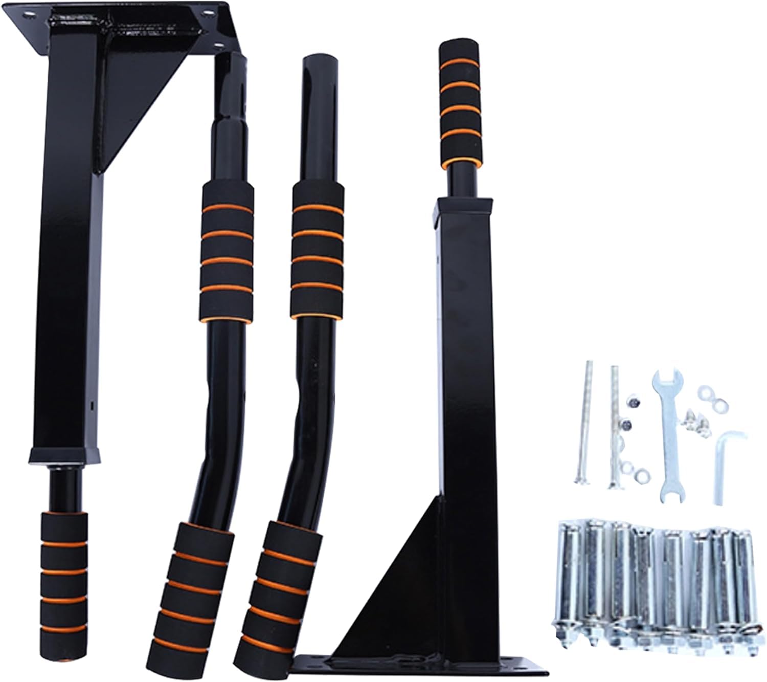 Barra di supporto per trazioni, resistente, regolabile in altezza, fino a 200 kg, con impugnature antiscivolo, attrezzatura per allenamento di forza, per casa e palestra