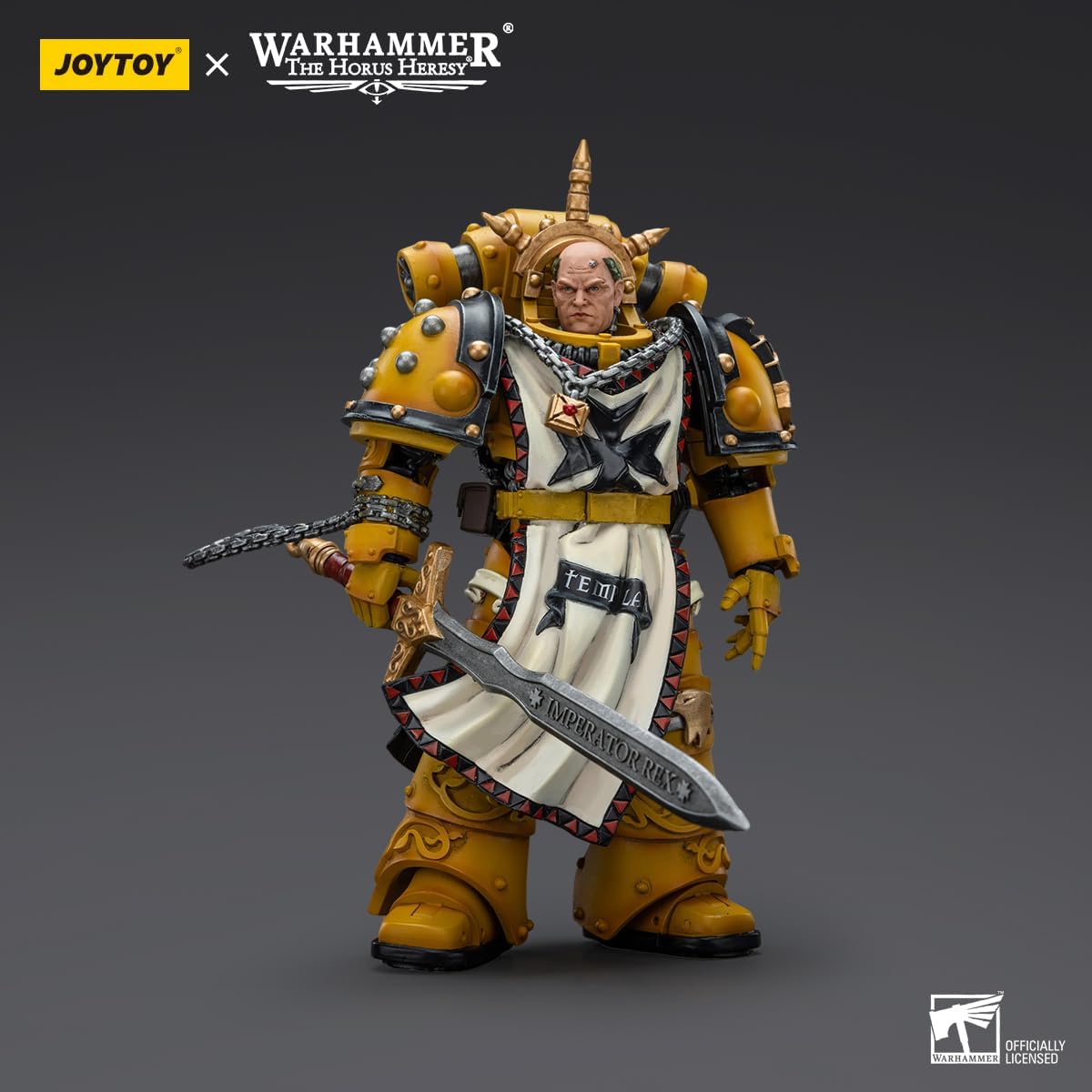 JOYTOY Warhammer 40K Sons of Horus 1/18 Imperial Fists Sigismund, First Captain of The Imperial Fists 4.8in Action Figure