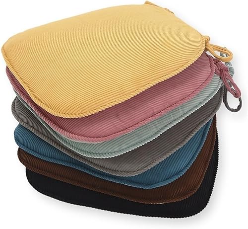 Miniatura 7 de Cojines en forma de U para sillas de comedor con lazos y funda extraíble, almohadillas para sillas de cocina de comedor, paquete de 2468 cojines