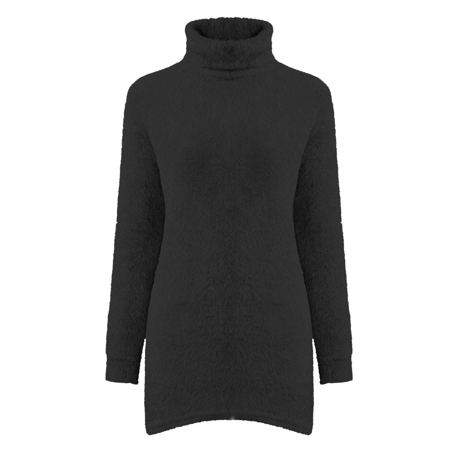 Fleece Sweatshirts for Women Mock Turtleneck Fall Winter Slim Fit Warm Sweater Plus Size Tunic Pullover Tops Clothes