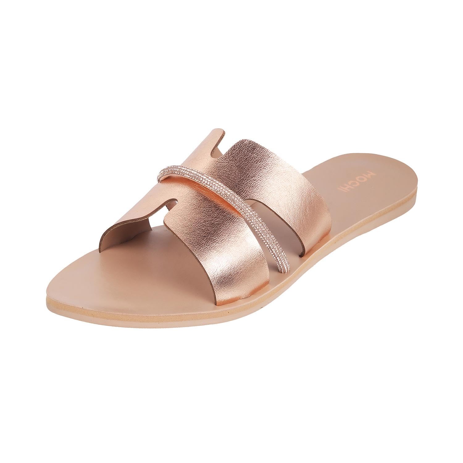 Mochi Women Rose Gold Synthetic Leather Fashion Chappal UK/3 EU/36 (41-130) (B0CTR1WL5J) Amazon Price History, Amazon Price Tracker