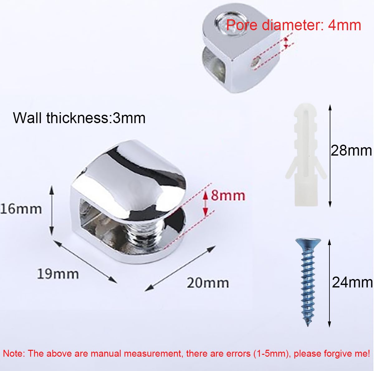 Glass Shelf Clamps, CTRICALVER 8 Pcs Glass Clamps, Adjustable Shelf Brackets - Image 2