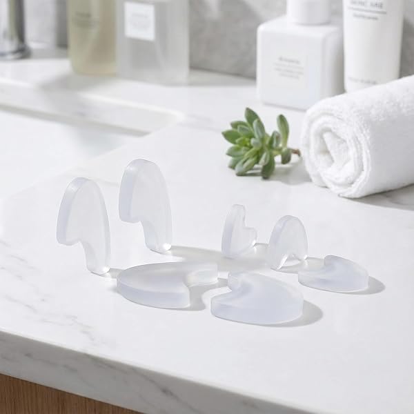 8 Stück Zehenspreizer Silikon, Fußzehenspreizer Zehentrenner Pediküre, Gel Bunion Zehenschutz Silikon Ballenzehen Korrektur, Zehenspreizer Herren für Bunion überlappende Zehen - 5