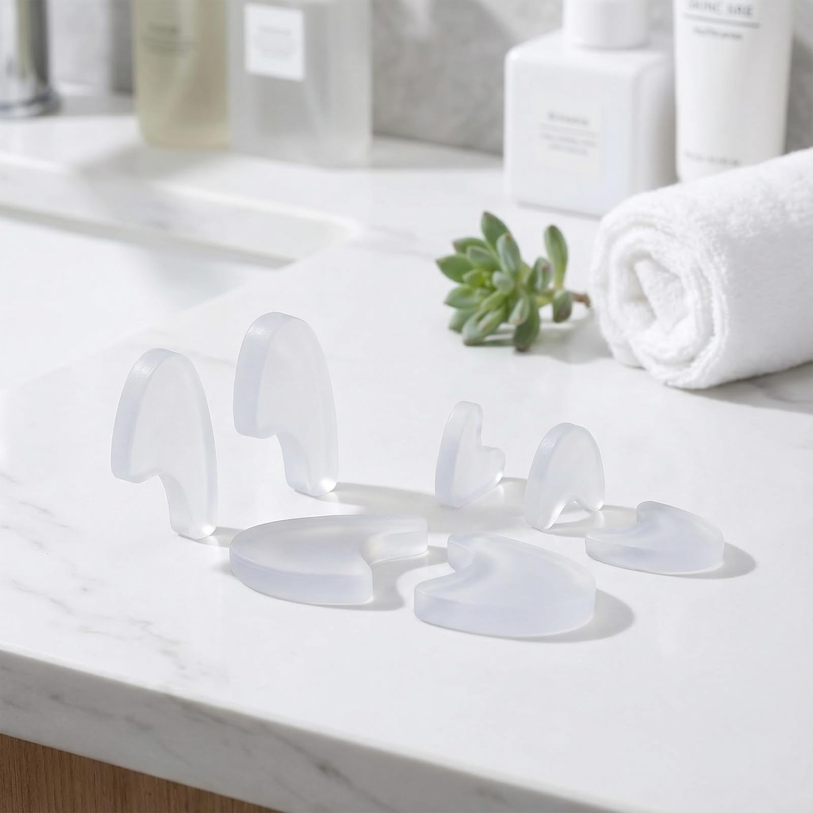 8 Stück Zehenspreizer Silikon, Fußzehenspreizer Zehentrenner Pediküre, Gel Bunion Zehenschutz Silikon Ballenzehen Korrektur, Zehenspreizer Herren für Bunion überlappende Zehen - 5