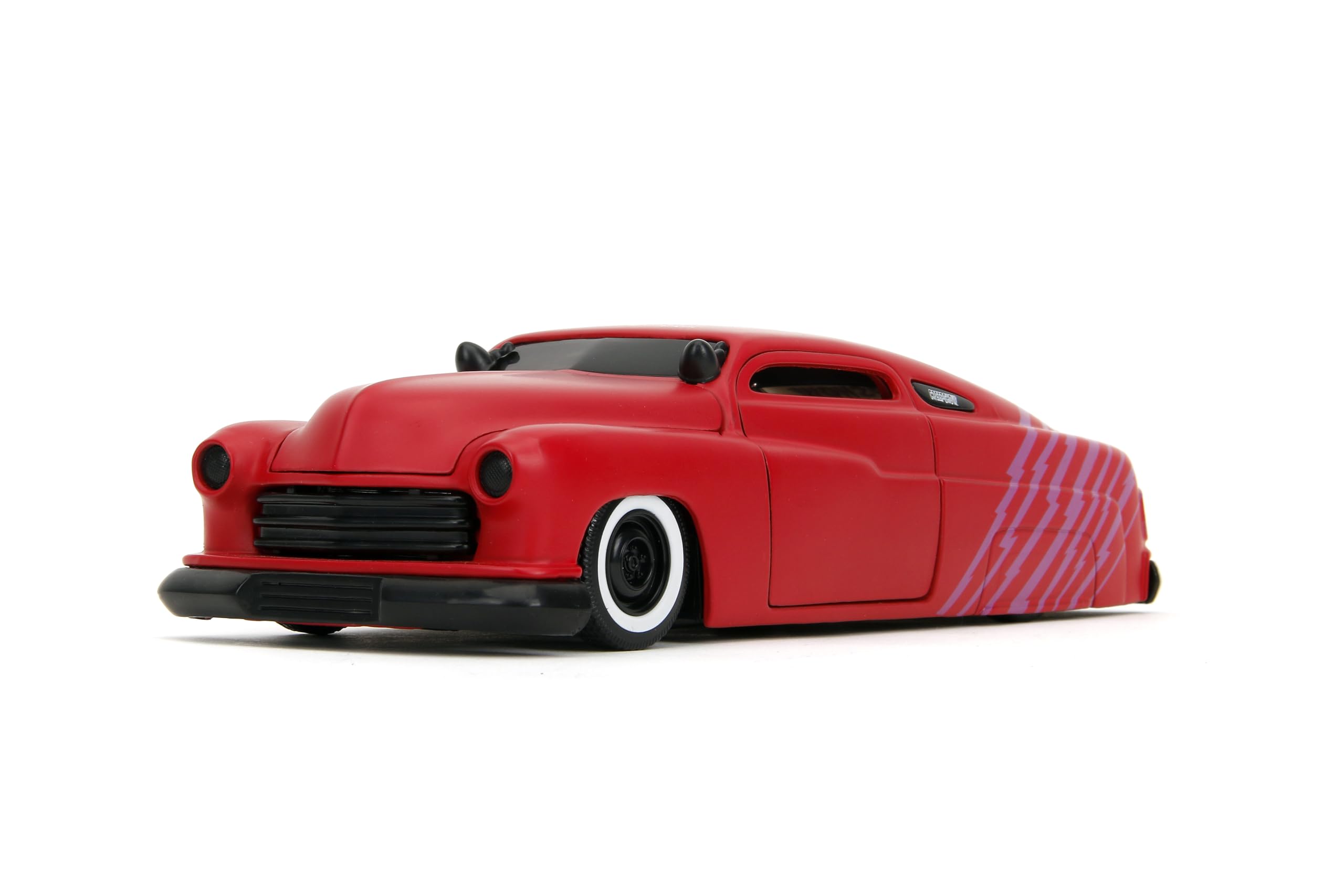 Jada 1951 Mercury Matt Red con strisce viola e Creep Diecast Figure Creepshow (1982) Film Hollywood Rides Series 1/24 Diecast Model Car