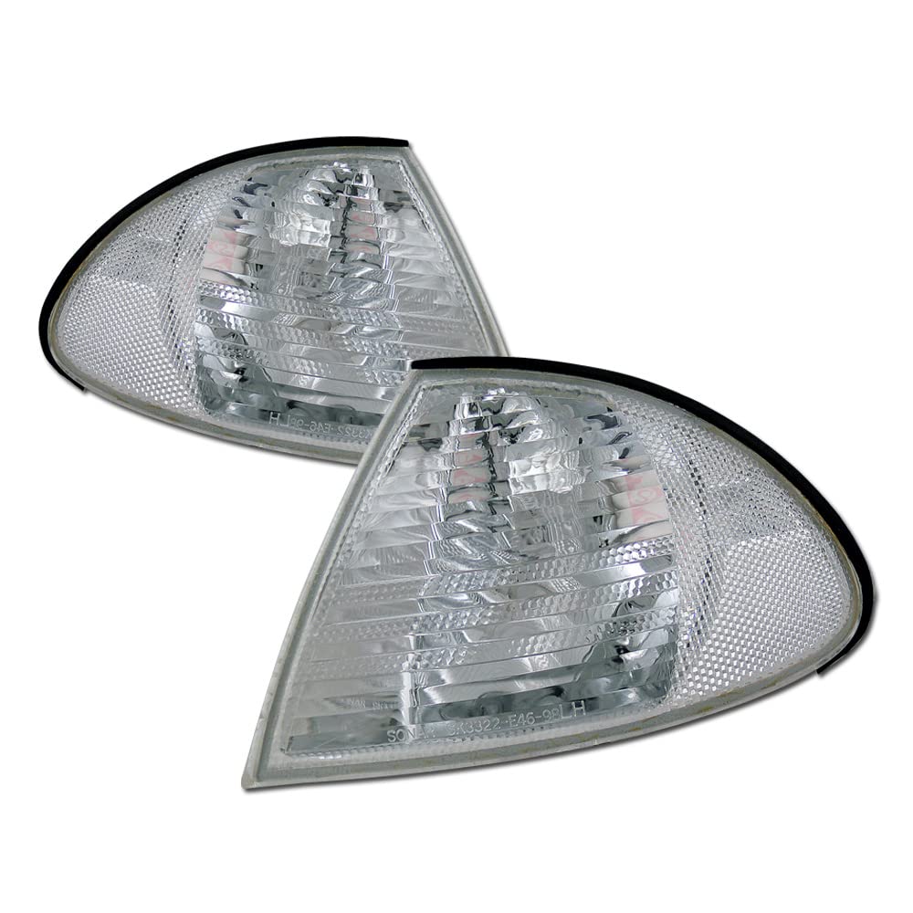 Chrome Housing Front Corner Turn Signal Lights Parking Lamps yd Compatible With 99-01 BMW E46 3-Series 4 Door Sedan / 5 Door Wagon