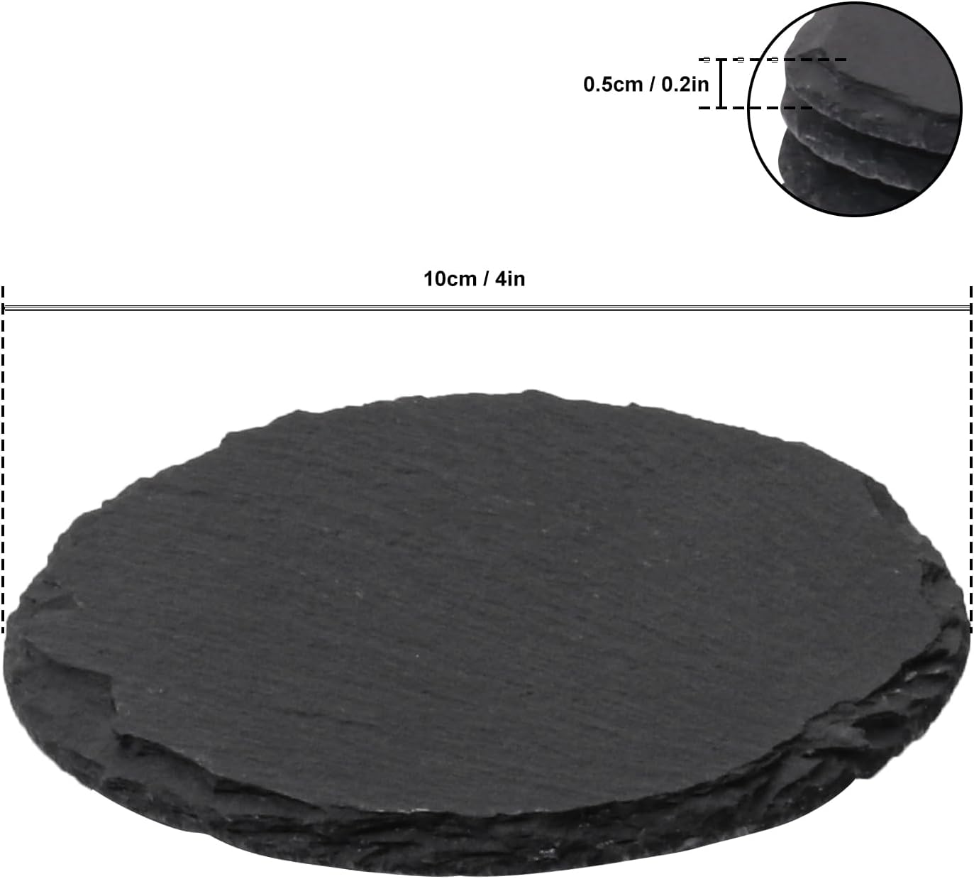 30 Pack 4 Inch Round Slate Coasters, Black Stone Coasters with Anti-Scratch Bottom, Ideal for Home Decor, Bar, Housewarming Gifts, and Laser Engraving KUKLIPJIM - Image 2
