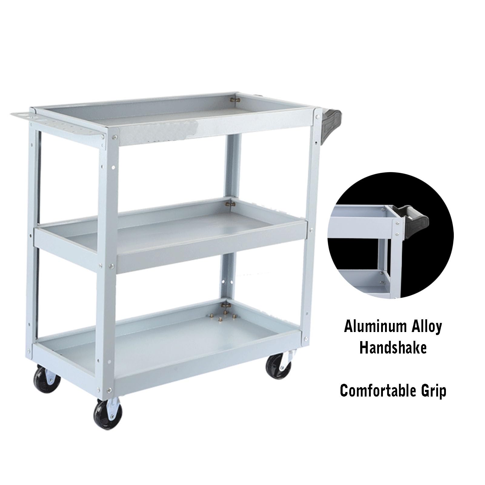 Carrello Portautensili,Carrello Portautensili Con Rotelle A 3 Livelli Con Ruote,Carrello Portautensili In Acciaio Resistente Capacità Di Carico Di 440 Libbre Or Officina Magazzino Officina Riparazione