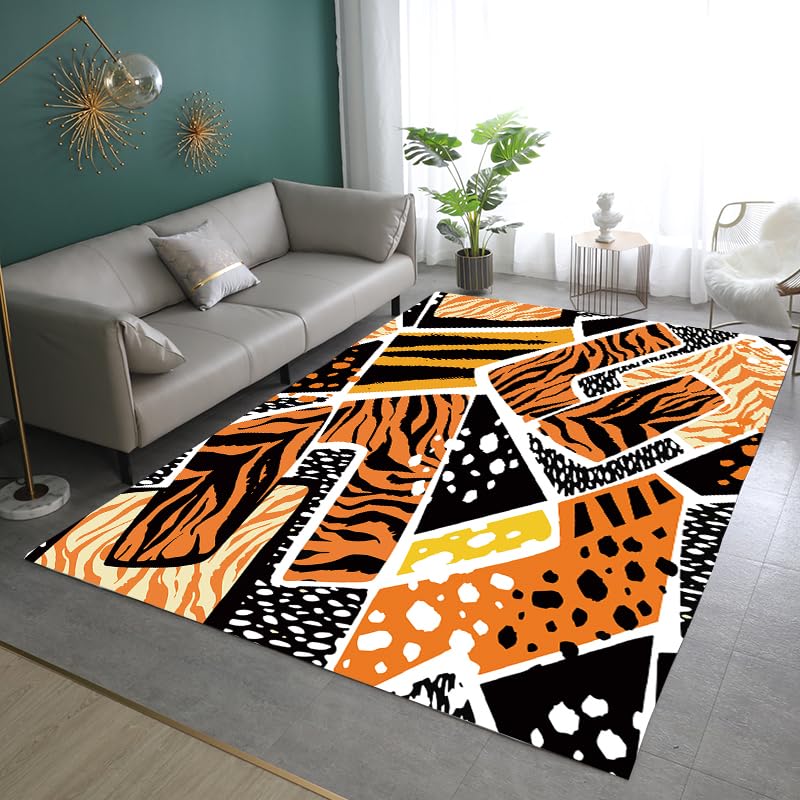 Tapis de salon antidérapant et lavable en machine motif résumé
