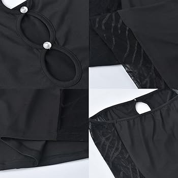 Abito Lungo Donna Nero Sexy - Senza Spalline, Bodycon Aderente Con Taglio Out, Perfetto Per Serate E Feste