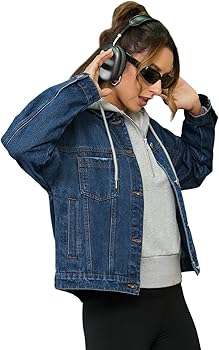 GREAIDEA Womens Opal Swing Denim Jacket Distressed Ripped Button GREAIDEA Womens Opal Swing Denim Jacket Distressed Ripped Button