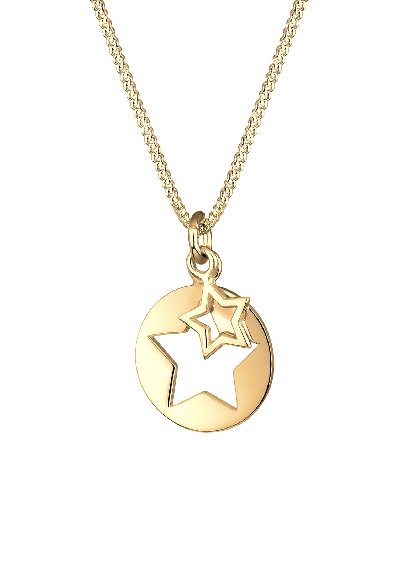 Elli Damen Halskette mit Stern Cut-out Astro Trend in 925er Sterling Silber 45 cm Länge