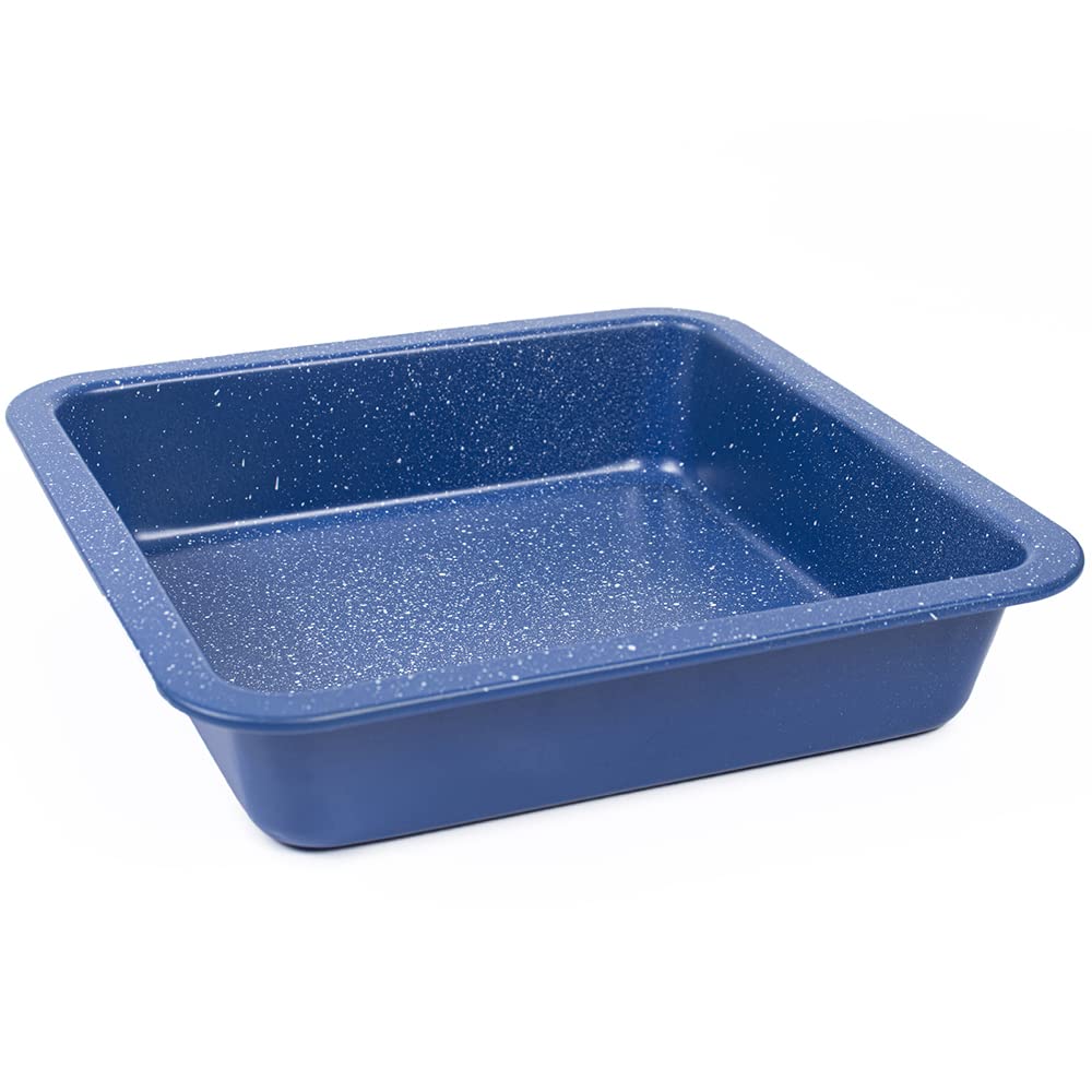 FUNSHOWCASE Square Cake Pan Bread Tray Oven Baking Sheet Bakeware, Non-Stick, Non Toxic and Dishwasher Safe 9x9x2inch