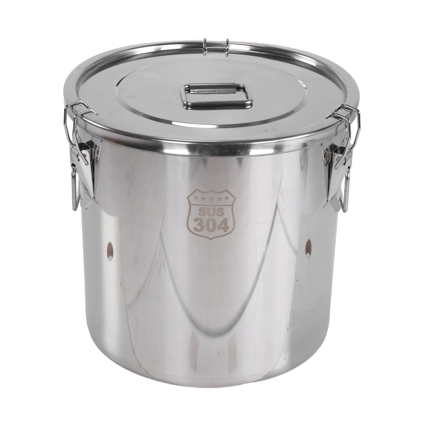 GETBSTOOP 304 Stainless Steel Airtight Canister for Kitchen, Food Storage Container with Sealed Lid, Locking Clamp & Handles, Kitchen Storage Bucket for Rice, Flour, Grain, Cereal, Coffee Bean