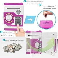 Vista 8 de Alcancías electrónicas para niños, gran juguete de regalo para niños y niñas, caja de ahorro de dinero con contraseña, regalo perfecto para niños