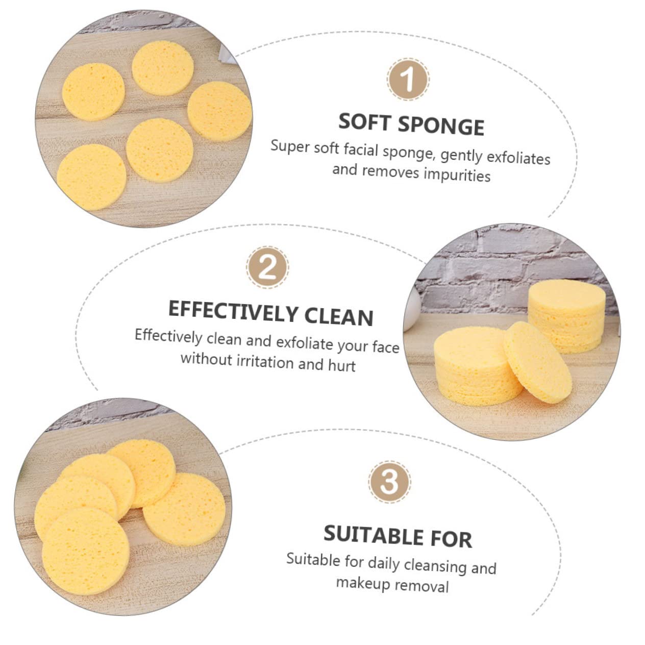 Beavorty 100stücke Gesichtsreinigungsschwämme Weiche Wiederverwendbare Make-up Pads Für Sanfte Gesichtsreinigung Und Abschminken Für Mit Hydratisierender