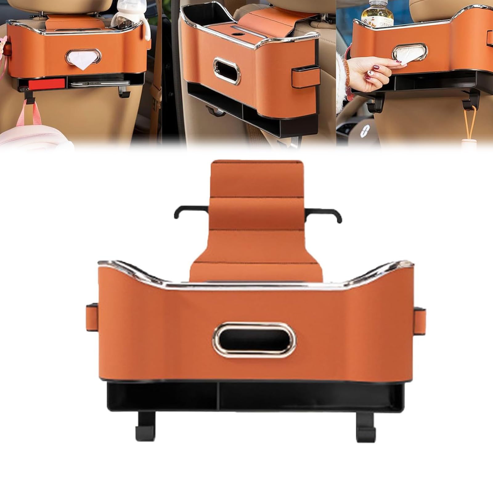 Rear Seat Storage Box With 10 Inch Table Stand And 9 Storage Pockets