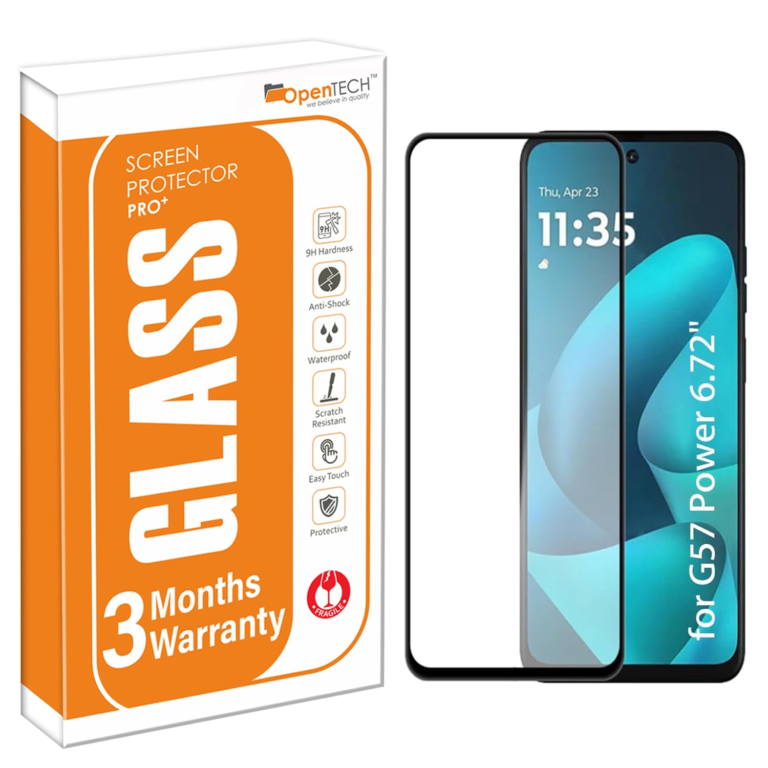 OpenTech® Military-Grade Tempered Glass Screen Protector Compatible For Motorola Moto G67 Power 5G / G57 Power 5G (6.7 inches) With Edge To Edge Coverage And Easy Installation Kit-picture-29