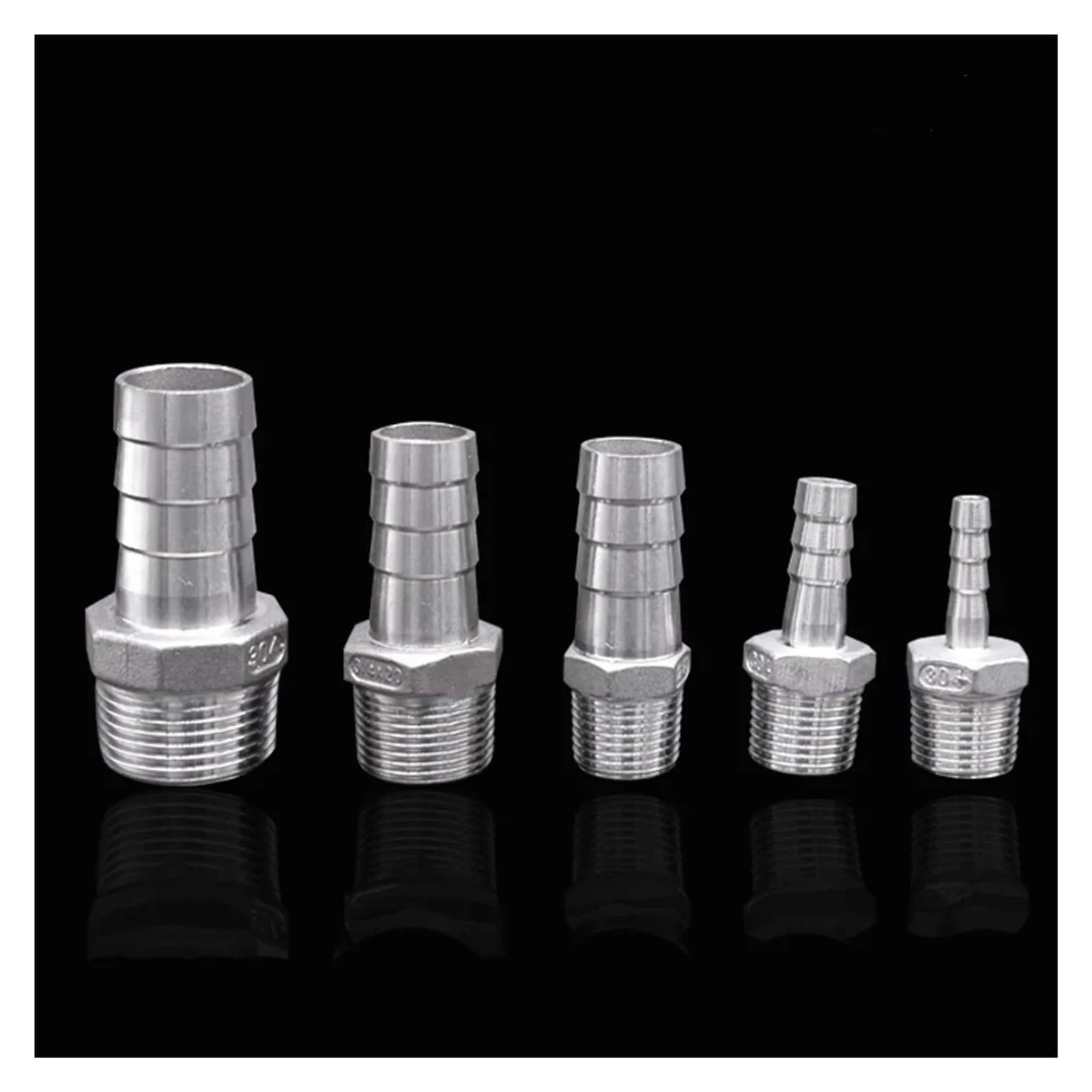 1/8" 1/4" 3/8" 1/2" 3/4" 1" BSPT männlich 6 8 10 12 13 15 16 19 20 25 32 mm Schlauchtüllenanschluss 304 Edelstahl-Schlauchkupplung(32mm,5 pcs,1-1/4")