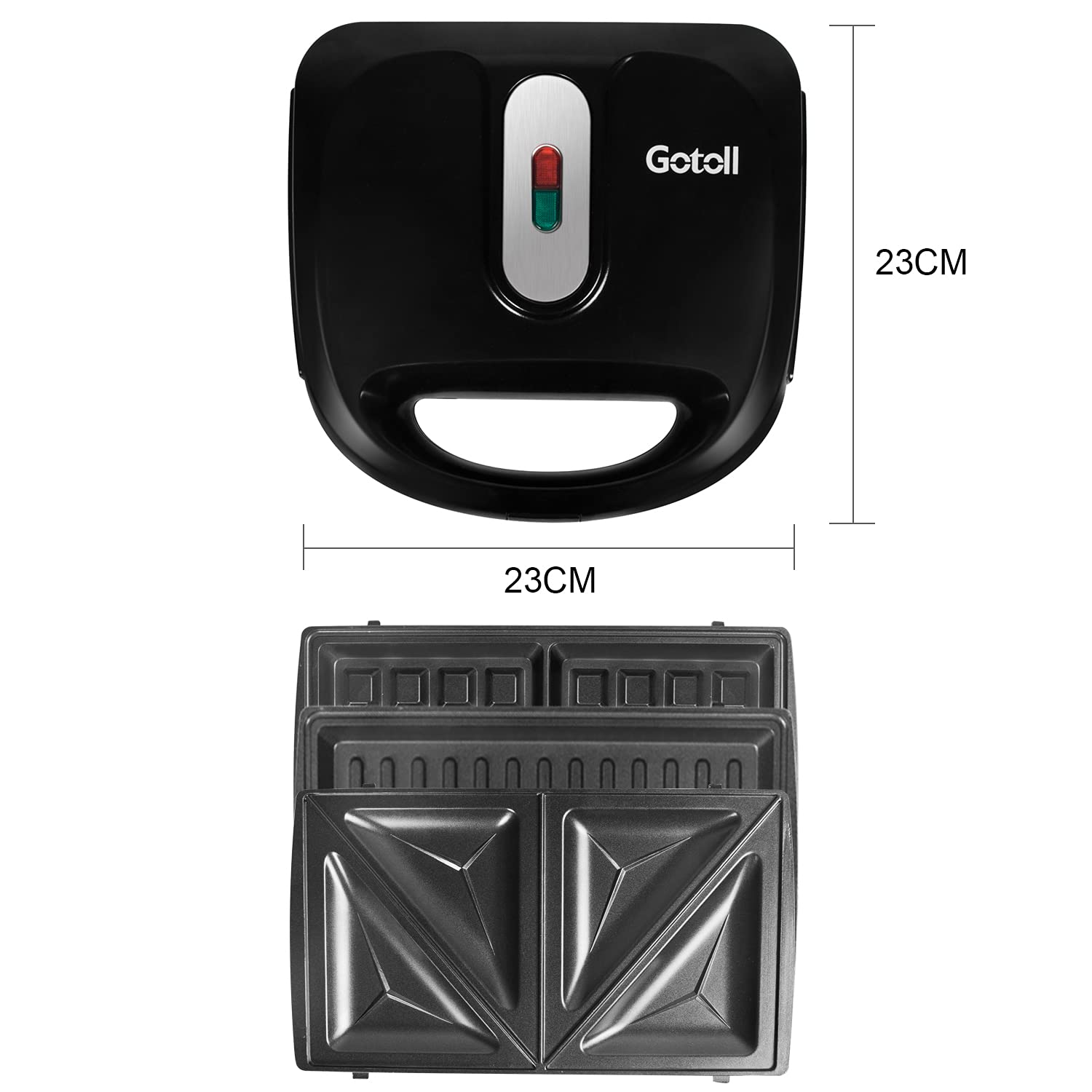 Tostiera,Tostapane/Waffles Piastra 750W, Sandwich Maker 3 in 1 Piastre Antiaderent