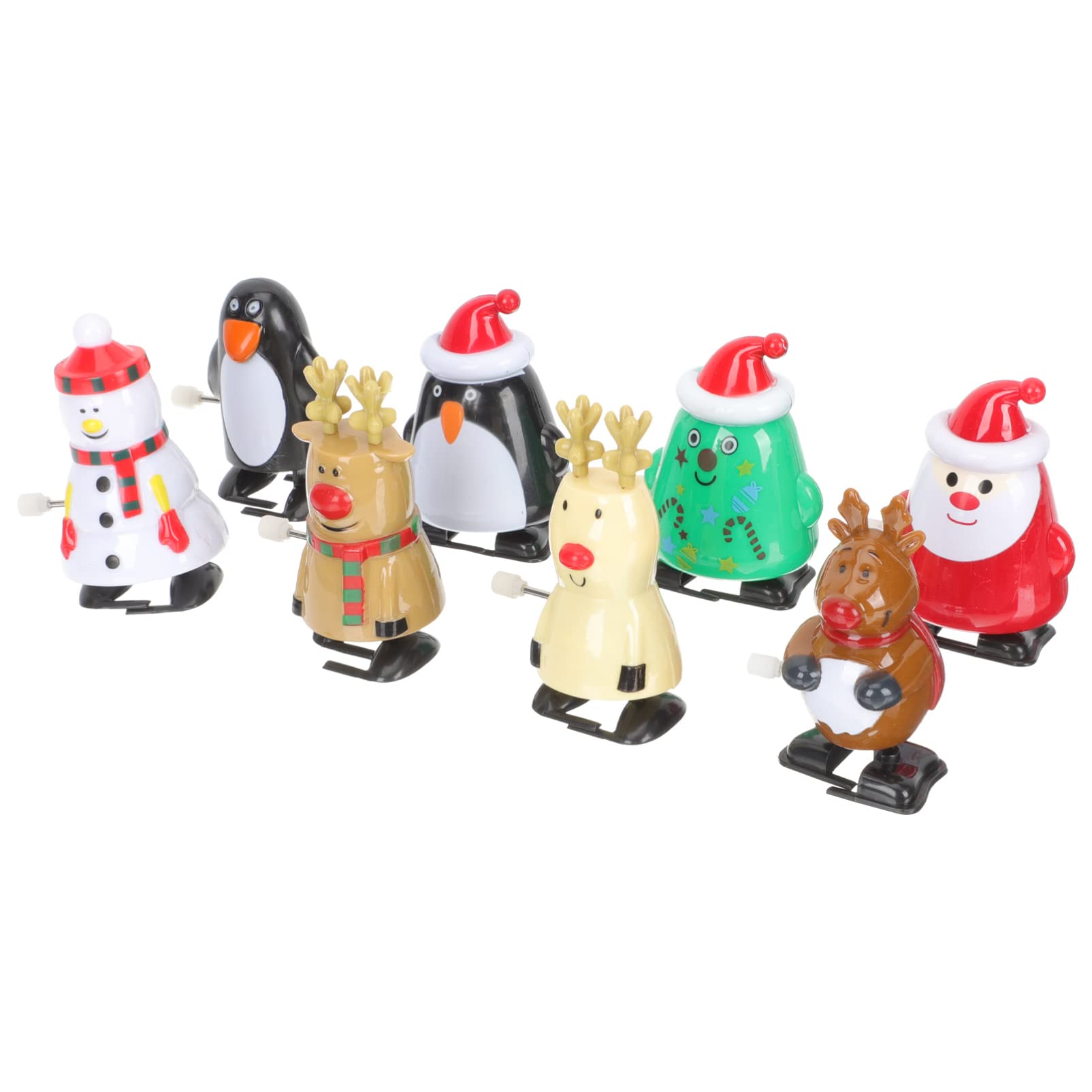 Abaodam 8Pcs Christmas Wind Up for Novelty Clockwork Playthings Safe and Cartoon Design for Parties and Stocking Stuffers Encourages Crawling and Walking
