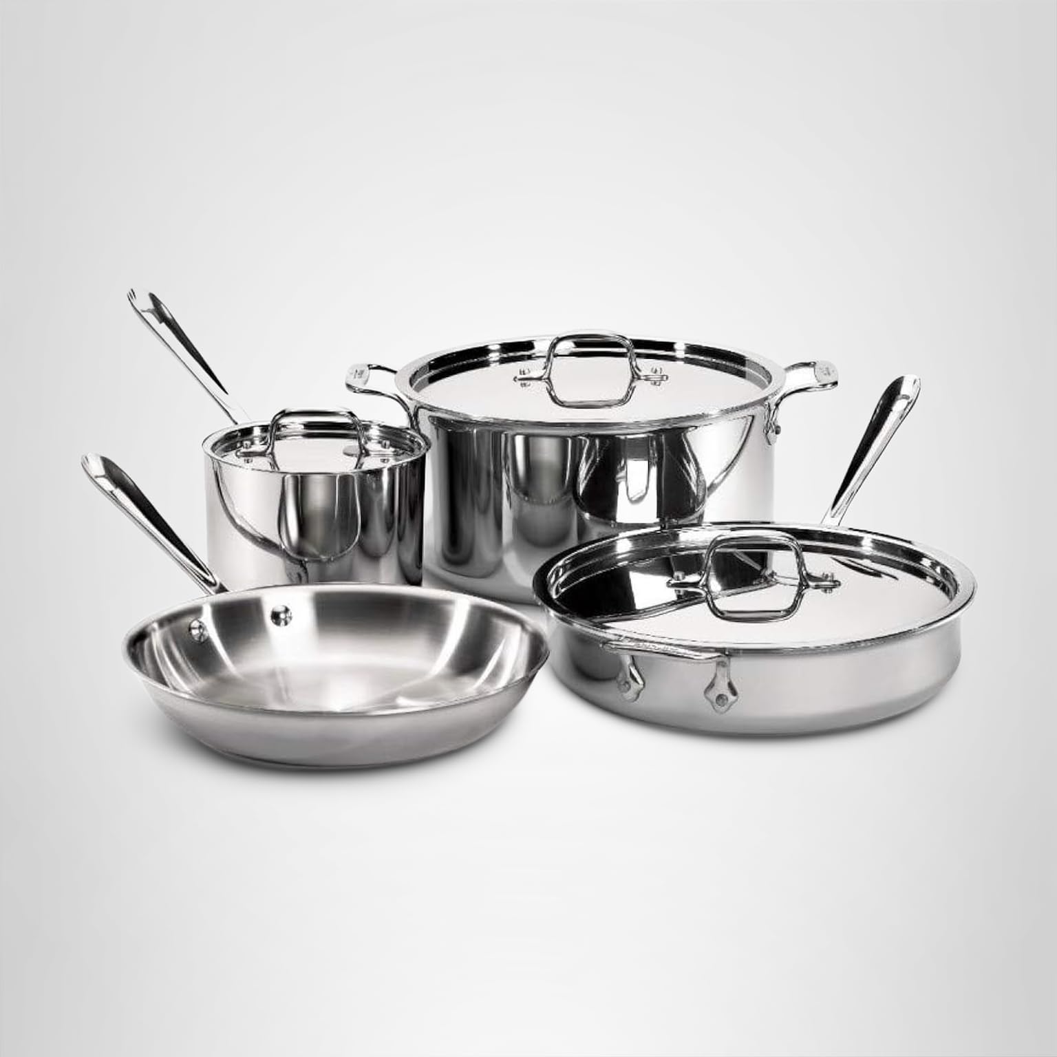 Amazon.com: All-Clad D3 3-Ply Stainless Steel Cookware Set 7 Piece
