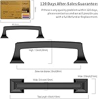 Vista 5 de Amerdeco ZH0010 - Paquete de 10 tiradores de gabinete negro mate de 3-3/4 pulgadas (3.780 in) con agujero central para gabinetes, manijas