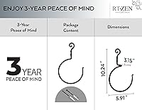 Vista 4 de RTZEN Wrought Iron Hand Towel Holder - Matte Black Towel Ring for Bathroom or Kitchen - Farmhouse, Vintage, Rust Resistant, Easy to Install