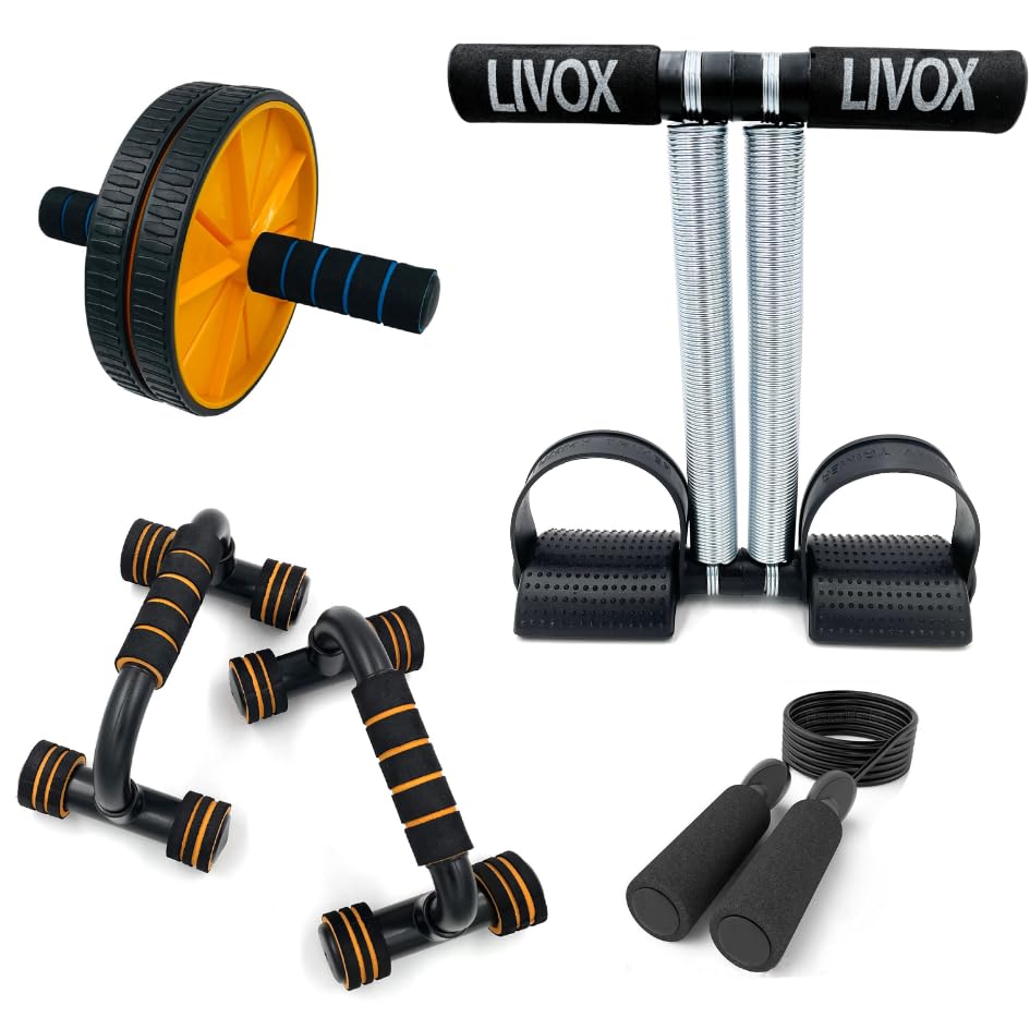 LIVOX Tummy Trimmer Gym Equipment for Home Workout Push-up Stand, Abs Wheel Roller, Skipping Rope Workout Equipment Combo Set (B09GPDZQ3Y) Amazon Price History, Amazon Price Tracker