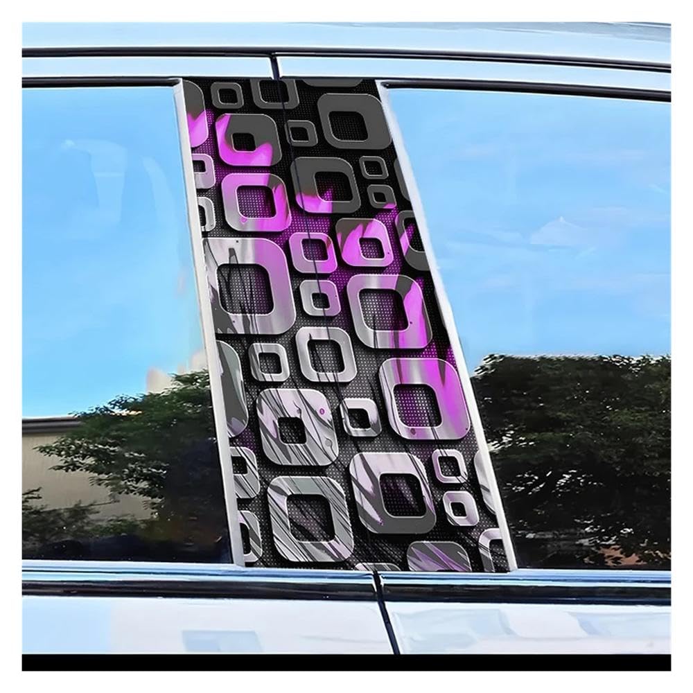 Car Parts 2pcs Car Center Pillar Protection Stickers Square Pattern Scratch Resistant Film